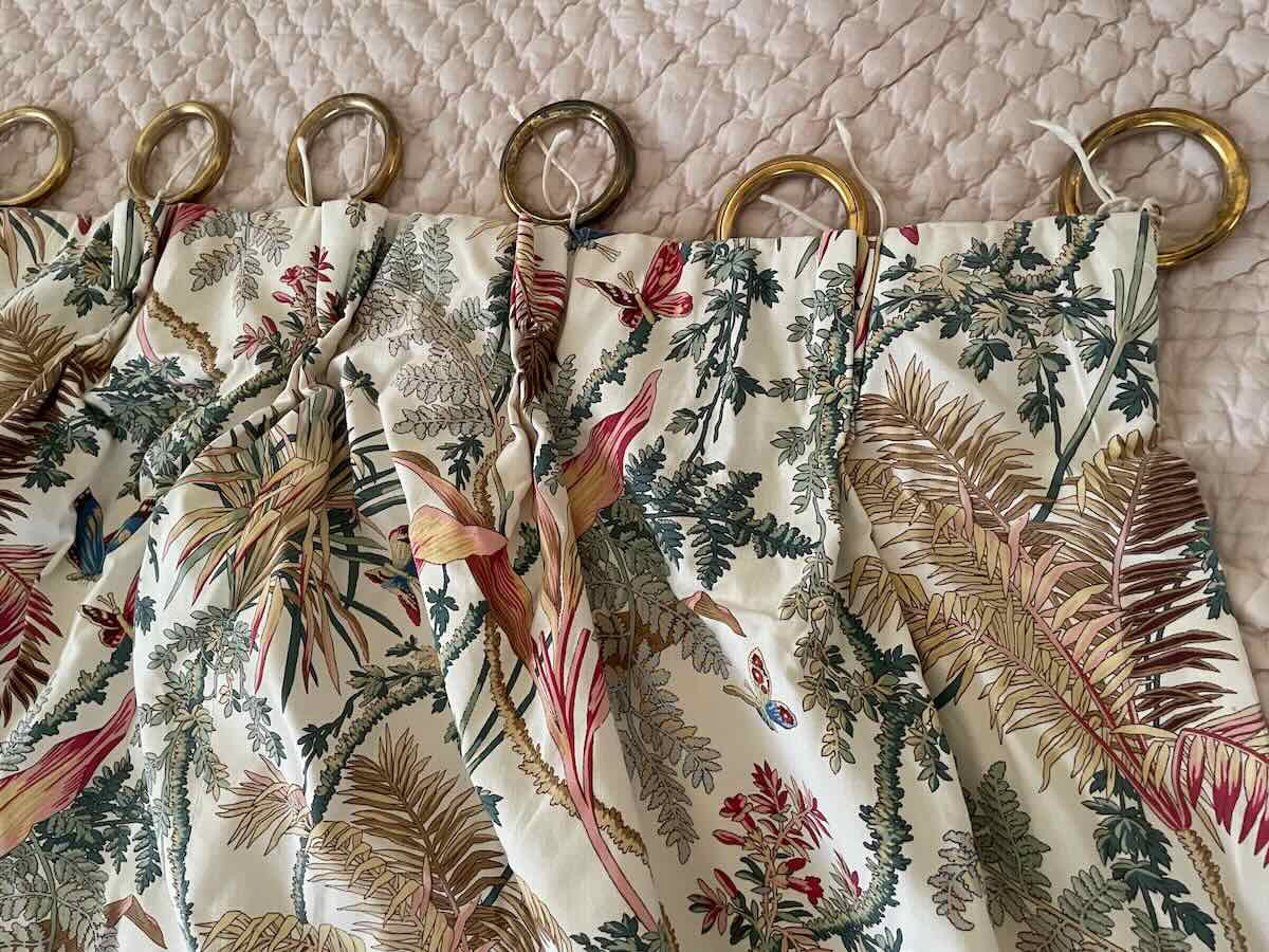 Paire rideaux, collection Pierre Frey, Braquenié : Papillons Exotiques  - Linge Ancien-photo-2