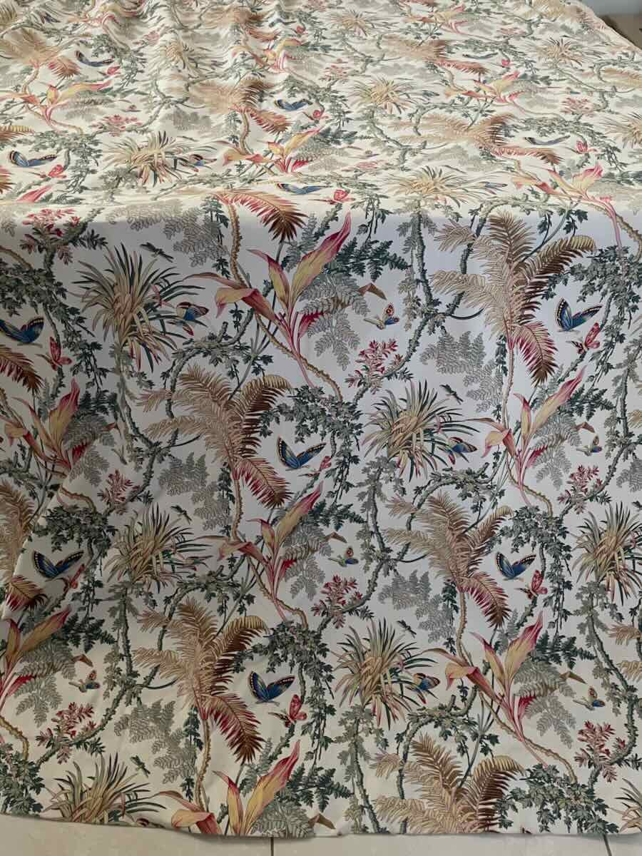 Paire rideaux, collection Pierre Frey, Braquenié : Papillons Exotiques  - Linge Ancien-photo-3