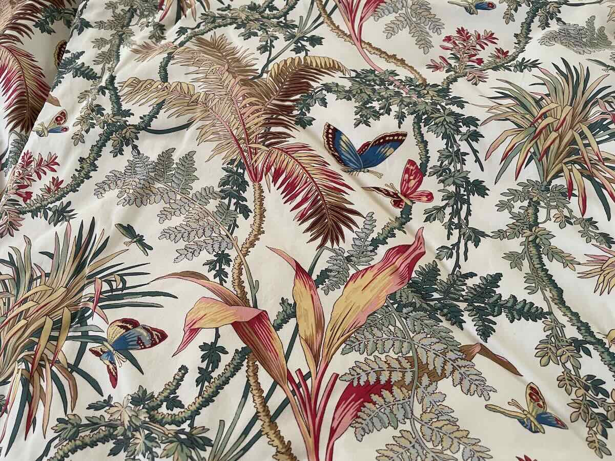 Paire rideaux, collection Pierre Frey, Braquenié : Papillons Exotiques  - Linge Ancien-photo-2