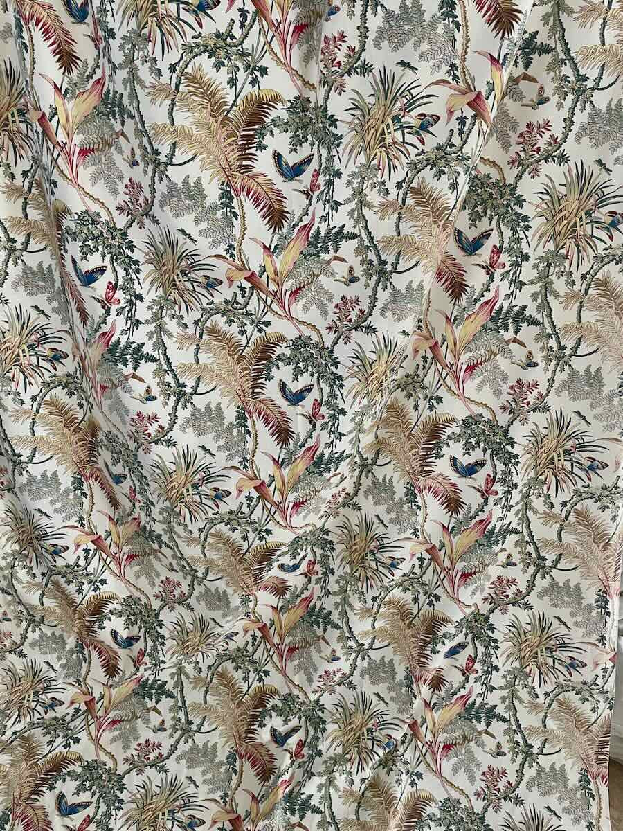 Paire rideaux, collection Pierre Frey, Braquenié : Papillons Exotiques  - Linge Ancien-photo-4