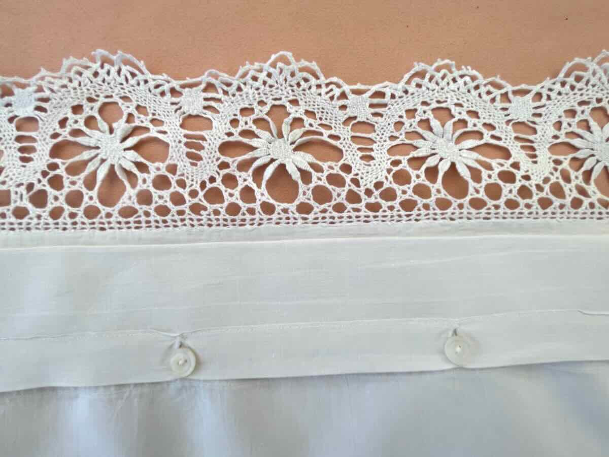 Pair Of Fine Linen Pillowcases, Monogrammed Lp With Bobbin Lace -linge Antique-photo-2