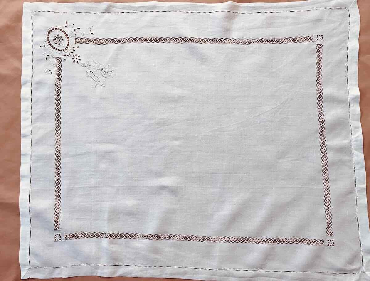 Ten Embroidery Towels With Needle Inlays, Day Work On Fine Linen- Antique Linen-photo-4