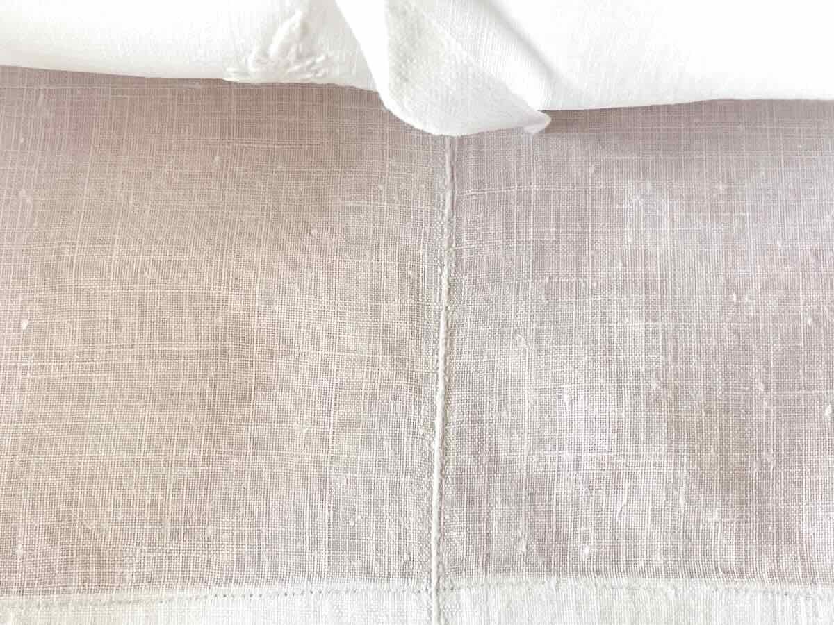 Richly Embroidered Bolster Pillowcase On Linen Fabric: Cm, Lace - Linge Ancien-photo-2