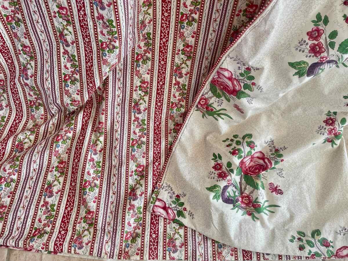 Le Manach Wall Hanging, Double-sided With Floral Motifs. Pierre Frey - Vintage Linen Coton-photo-2