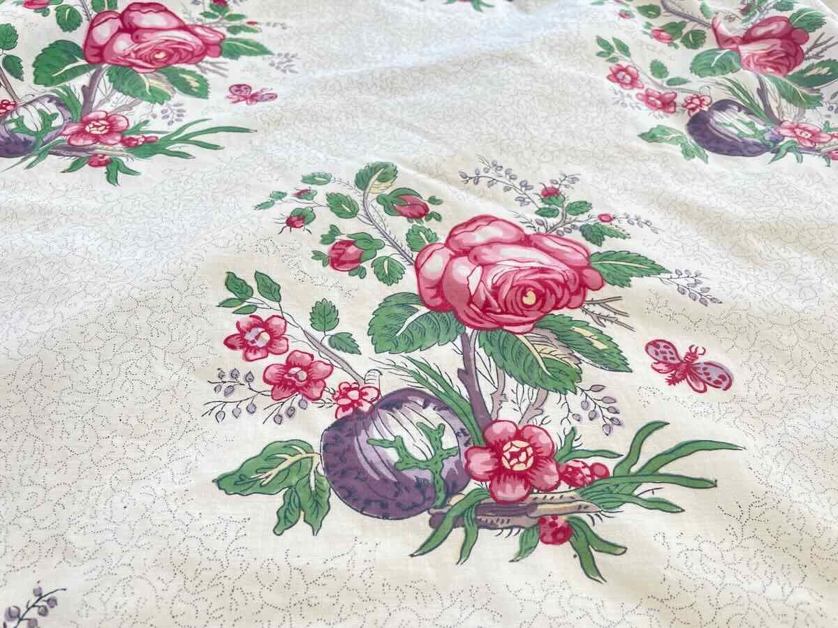 Le Manach Wall Hanging, Double-sided With Floral Motifs. Pierre Frey - Vintage Linen Coton-photo-4