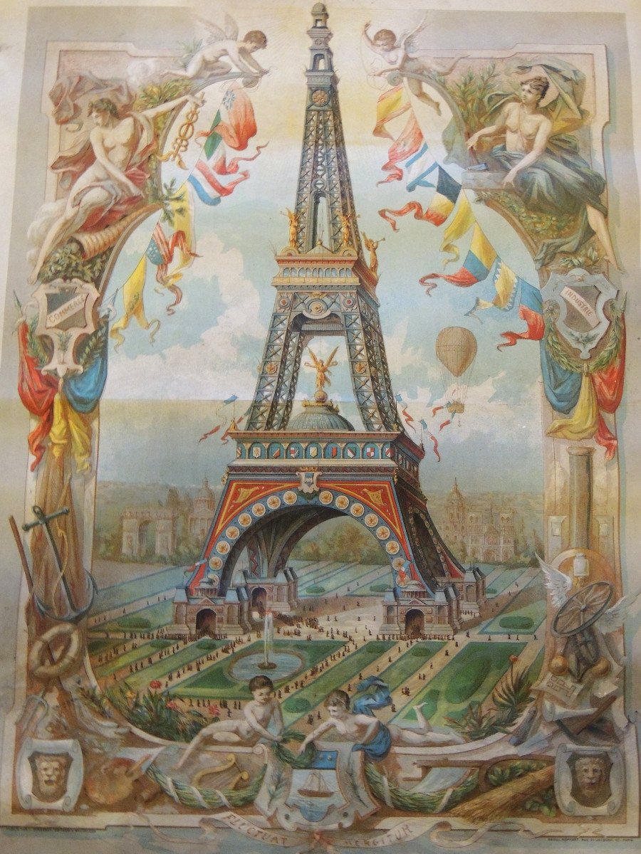 Affiche Originale La Tour Eiffel De l'Exposition Universelle De1889-photo-3