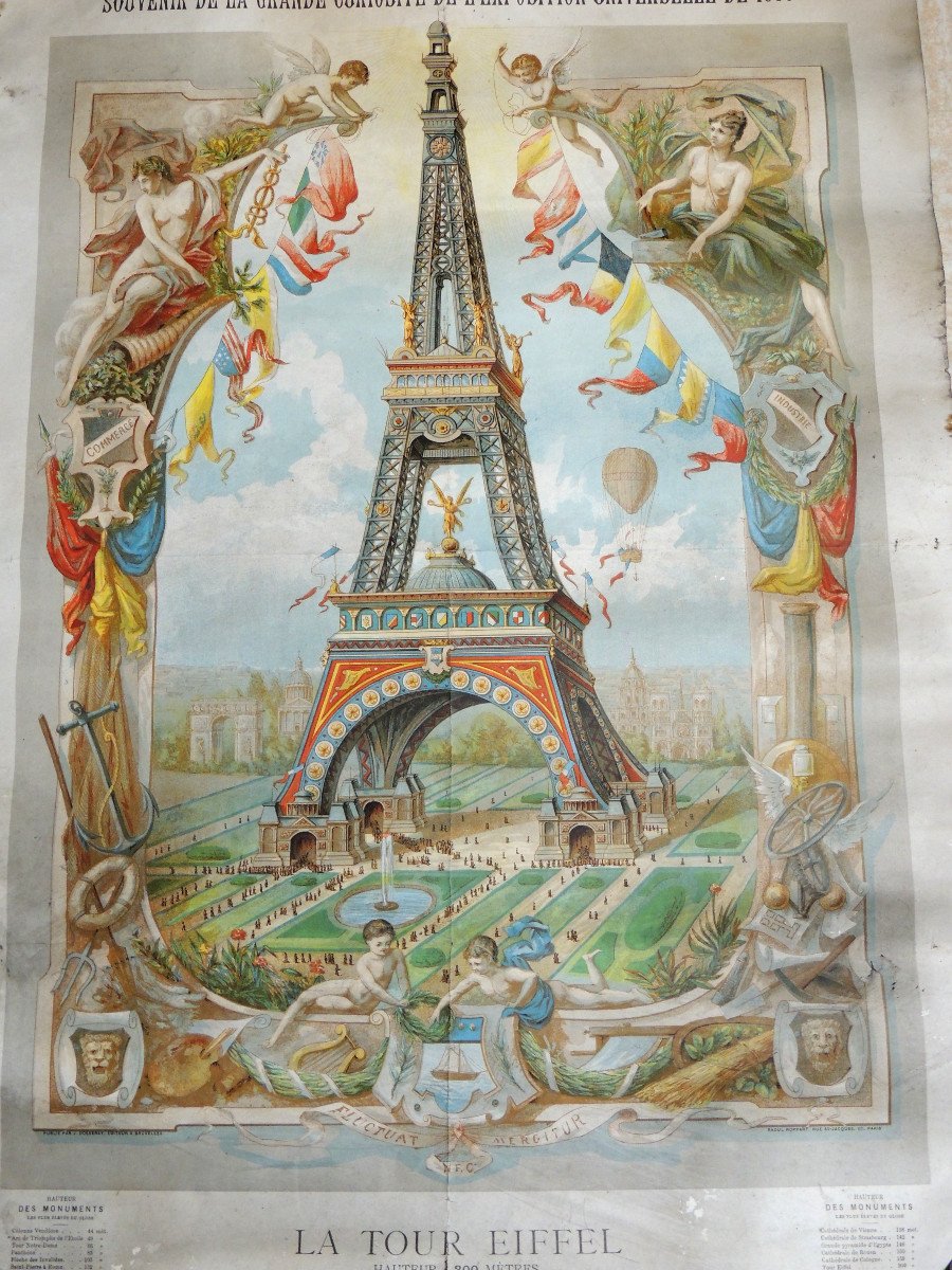 Affiche Originale La Tour Eiffel De l'Exposition Universelle De1889-photo-4