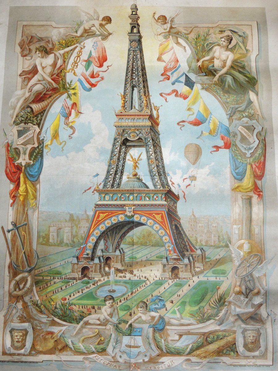 Affiche Originale La Tour Eiffel De l'Exposition Universelle De1889-photo-1