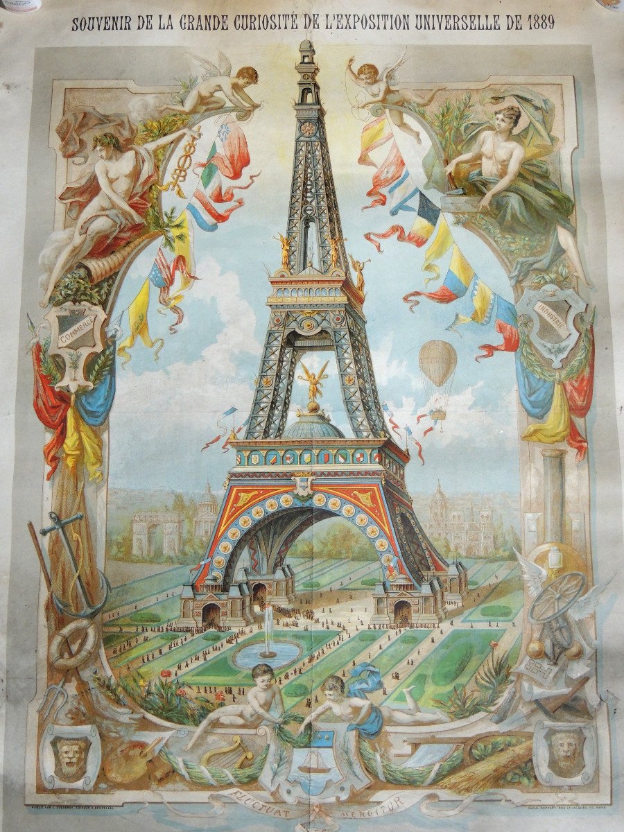 Affiche Originale La Tour Eiffel De l'Exposition Universelle De1889