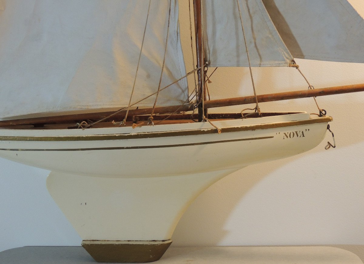 Boat, "nova" Basin Boat With 4 Sails, Toy Game, 20th Century-photo-6
