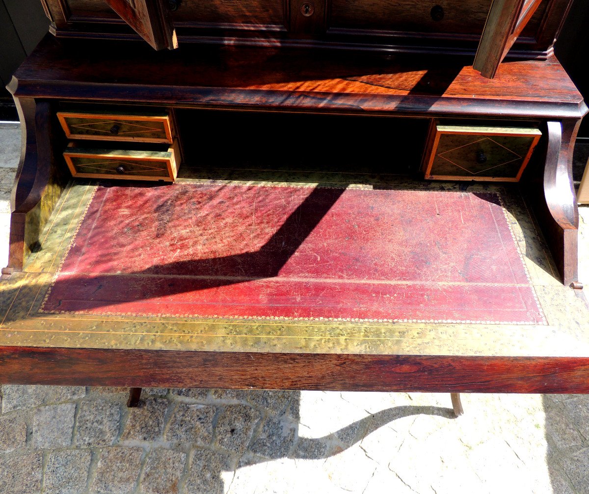 Bonheur Du Jour, Woman's Desk, Rosewood Furniture, Louis XV Style, 19th Century-photo-4