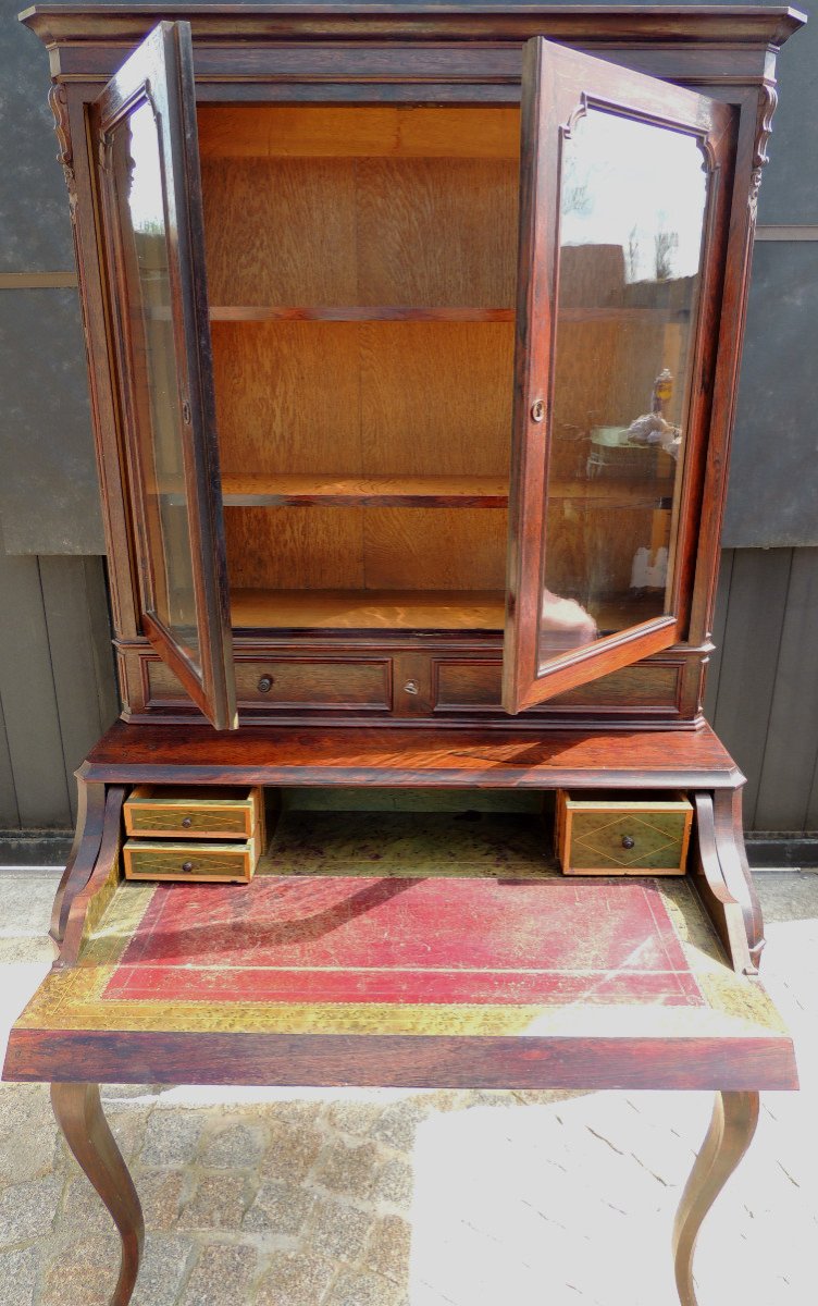 Bonheur Du Jour, Woman's Desk, Rosewood Furniture, Louis XV Style, 19th Century-photo-3