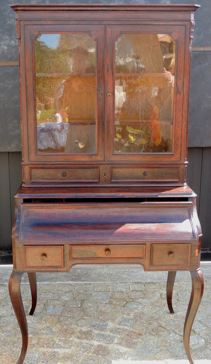 Bonheur Du Jour, Woman's Desk, Rosewood Furniture, Louis XV Style, 19th Century