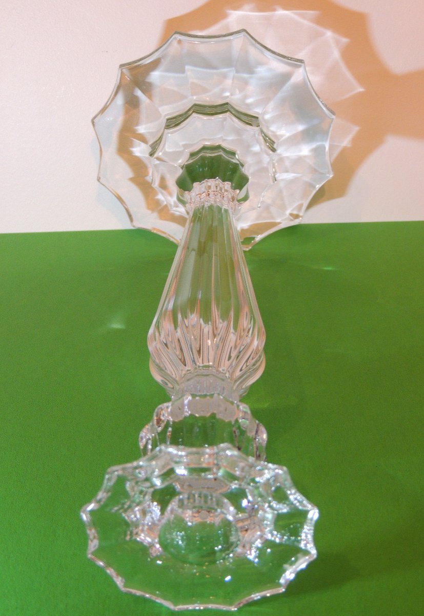 Bougeoir En Cristal , Petit Flambeau De 25 Cm De Hauteur , 20 ème-photo-3