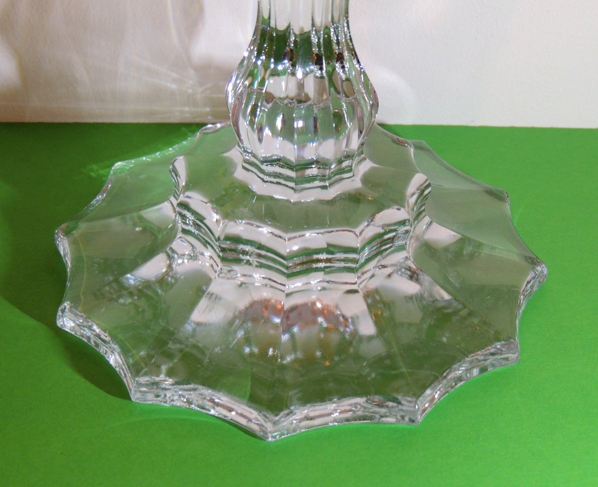 Crystal Candlestick, Small Torch 25 Cm In Height, 20th-photo-4