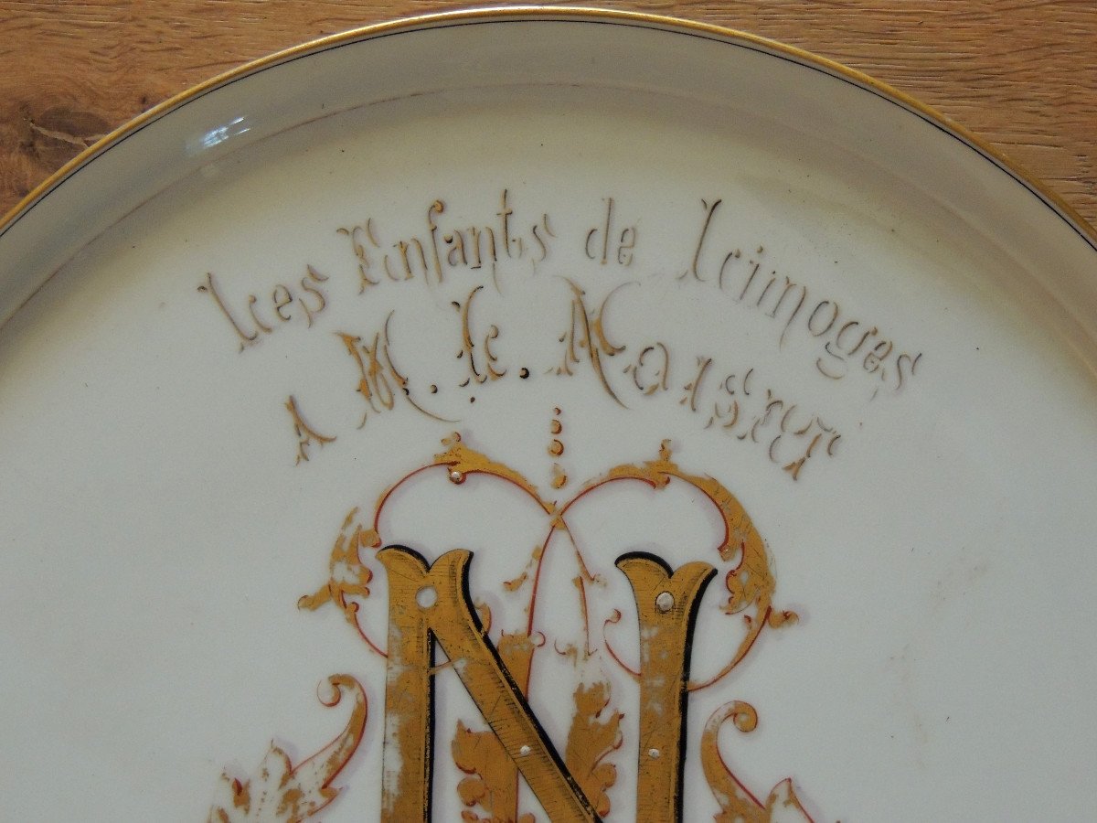 Porcelain Dish, "the Children Of Limoges", Royan Competition 1886, From The 19th-photo-3