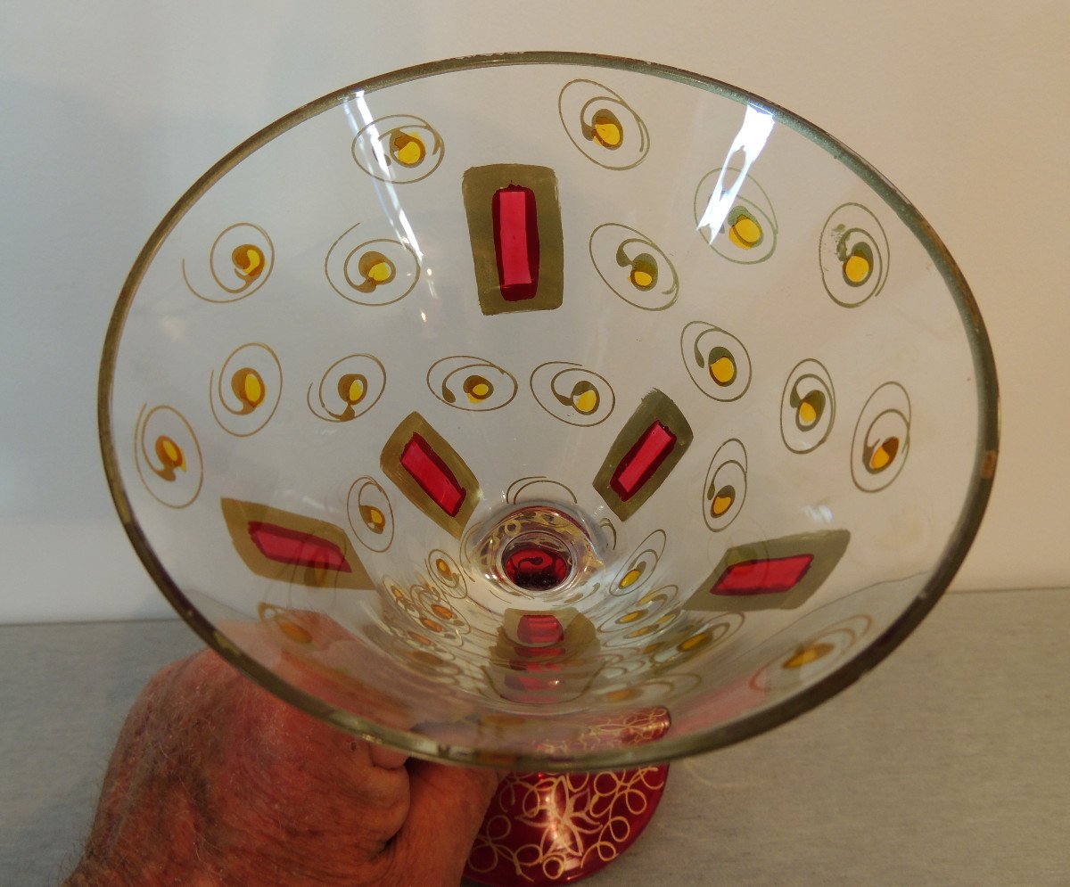 Blown Glasses, 3 Murano Glasses, Italy Glassware In Venice, 20th Century-photo-3