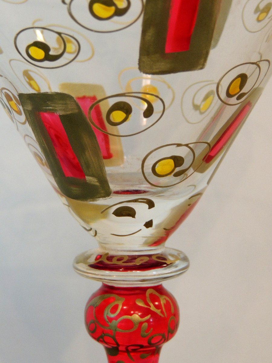 Blown Glasses, 3 Murano Glasses, Italy Glassware In Venice, 20th Century-photo-5