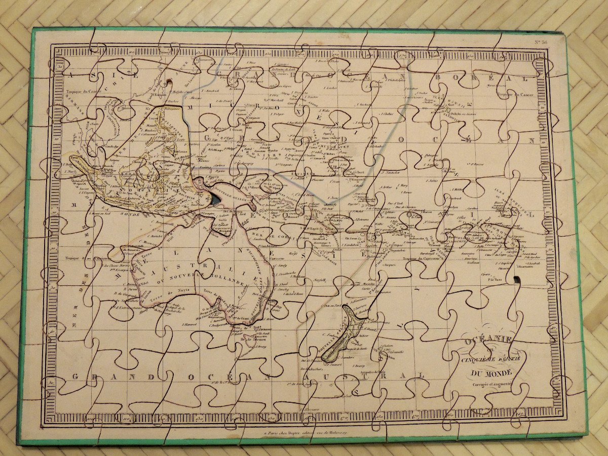 Puzzle, Jeu , Atlas Du Monde éditeur Dopter à Paris 1856 , 8 Planches En Bois , Jouet éducatif -photo-3