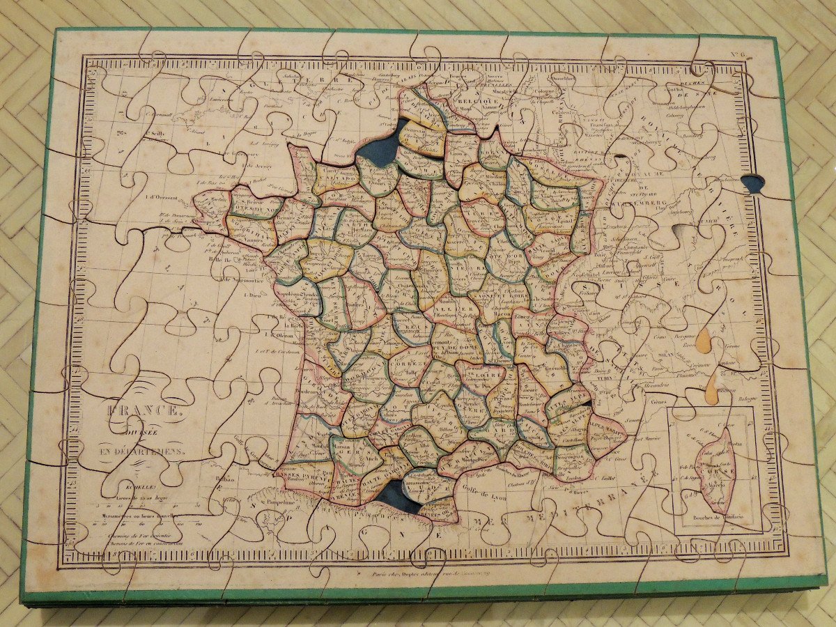 Puzzle, Jeu , Atlas Du Monde éditeur Dopter à Paris 1856 , 8 Planches En Bois , Jouet éducatif -photo-1