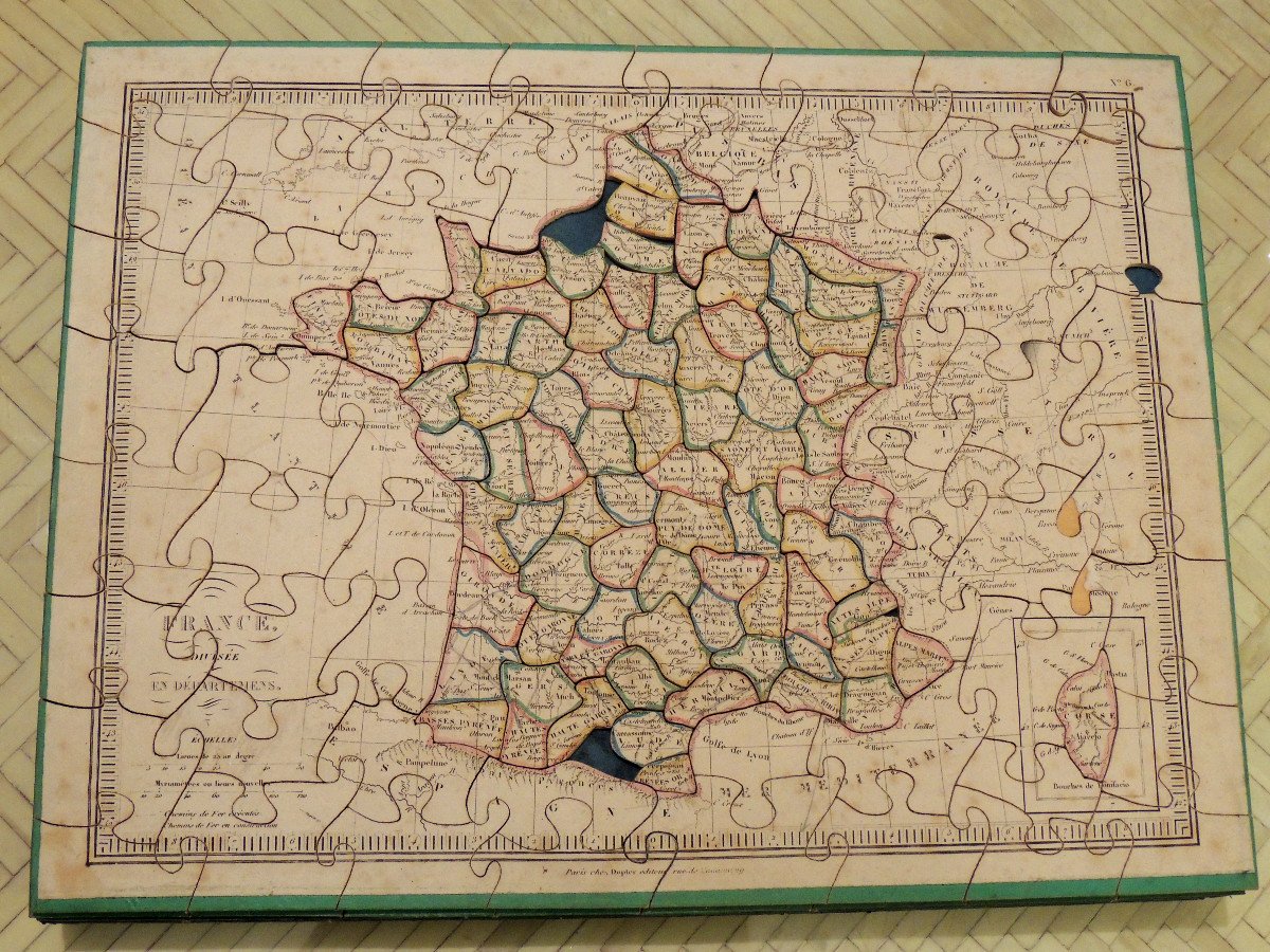 Puzzle, Jeu , Atlas Du Monde éditeur Dopter à Paris 1856 , 8 Planches En Bois , Jouet éducatif -photo-5