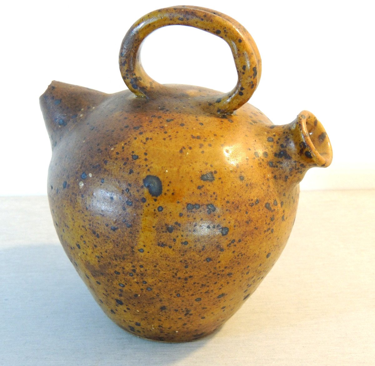 Pottery, Small Table Jug For Extra Olive Oil, Terre Du Médoc, Late 19th