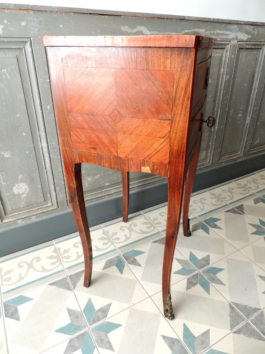 Chevet , meuble Louis XV En Placage De Rose Et De Palissandre , Début 19 ème Siècle-photo-2