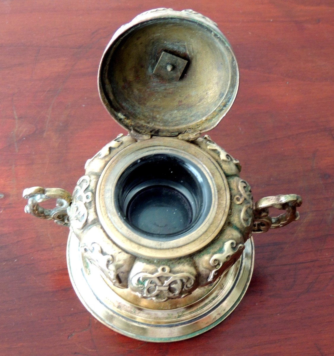 Bronze Inkwell, Napoleon III, 19th-photo-3