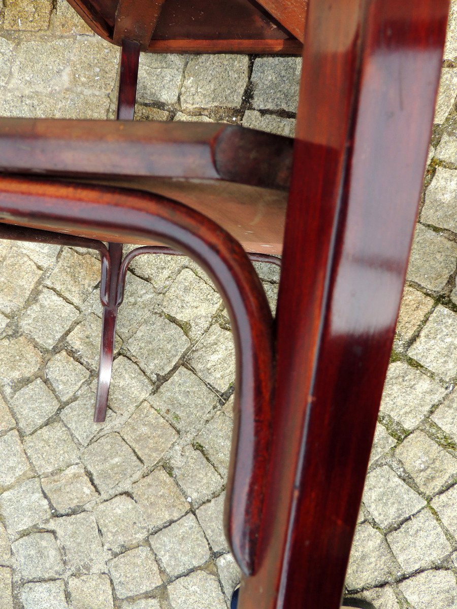 Thonet , Table De Salon En Bois Courbé Acajou , Art Nouveau , 20 ème -photo-4