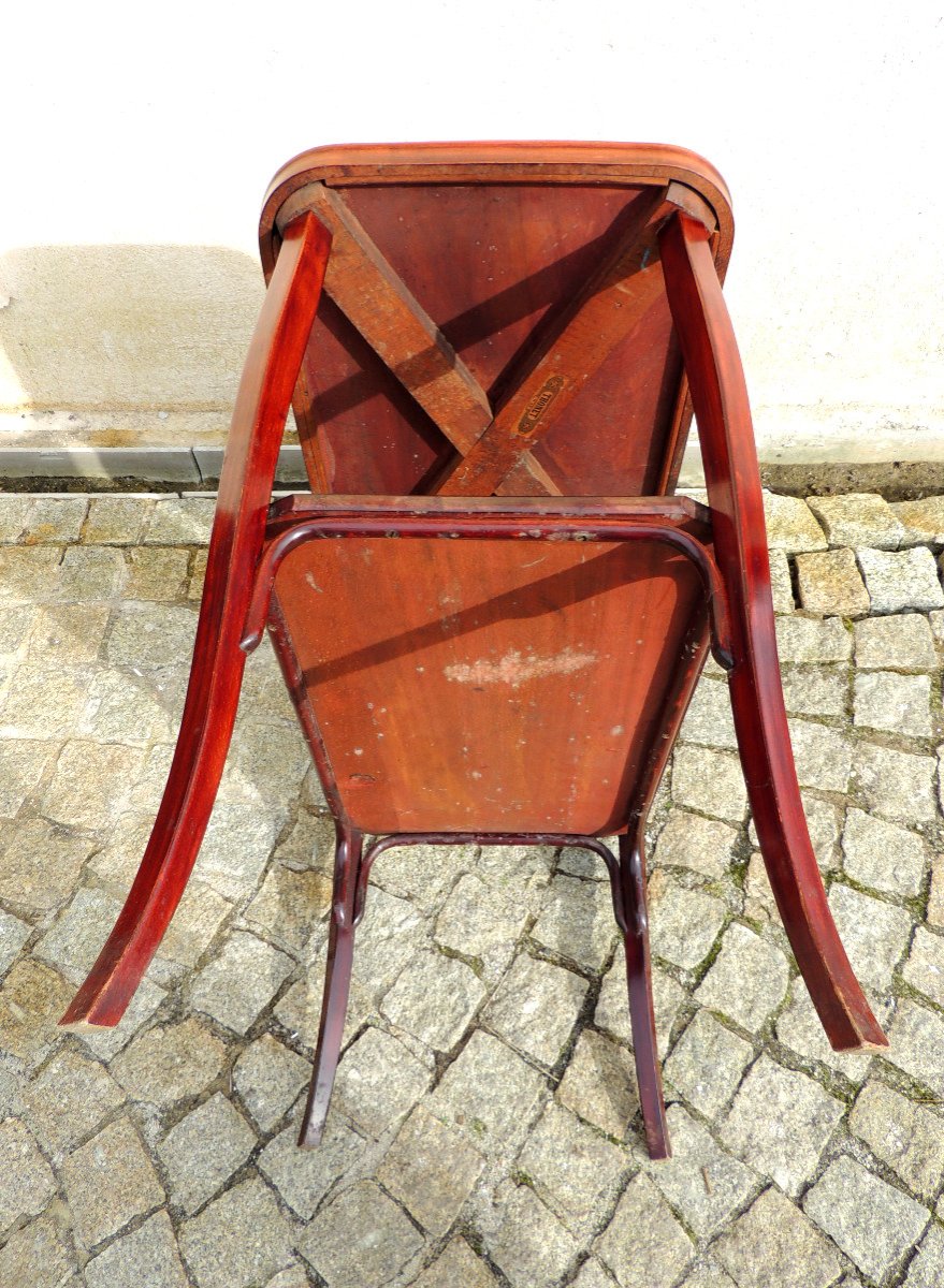Thonet , Table De Salon En Bois Courbé Acajou , Art Nouveau , 20 ème -photo-1