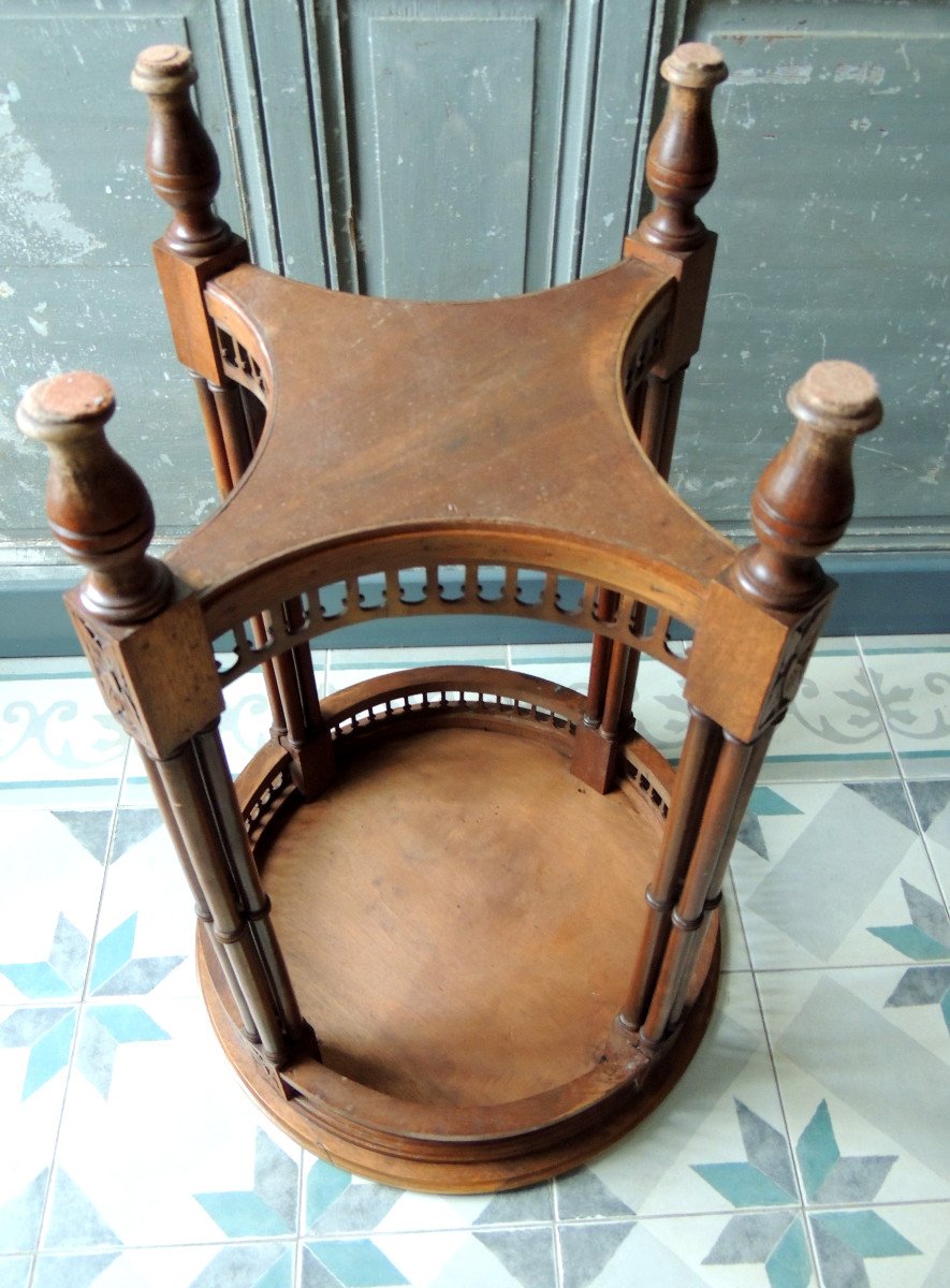 Side Table In Blond Walnut, Small Bolster, Henri II Style Coffee Table, 19th-photo-4