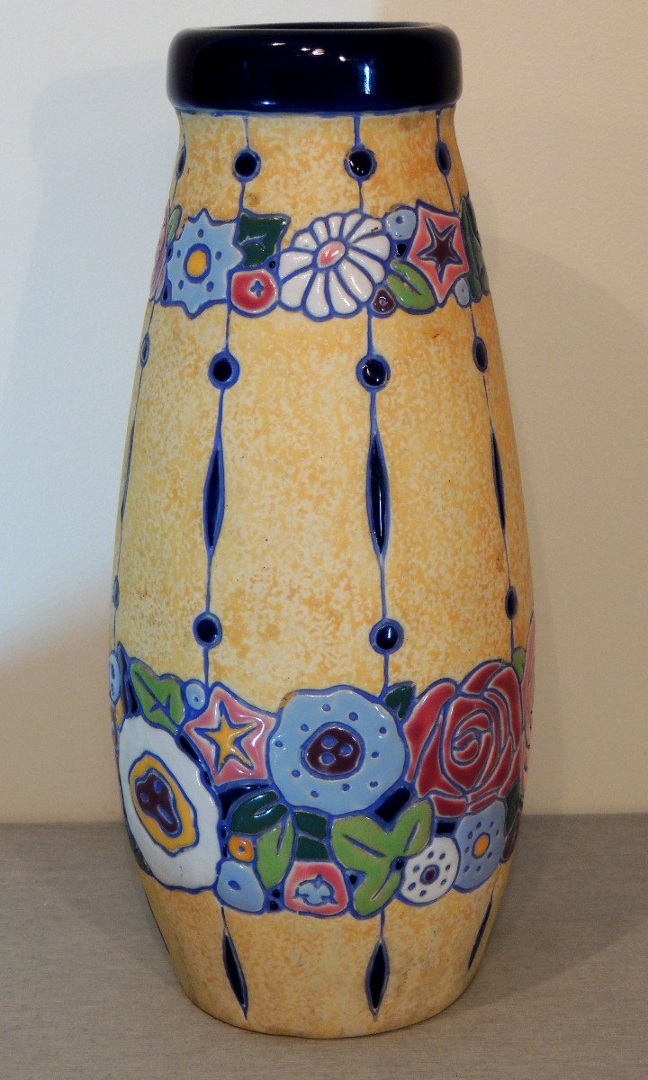 Vase Amphora , Vase En Céramique Art Déco , 20 ème Siècle-photo-2