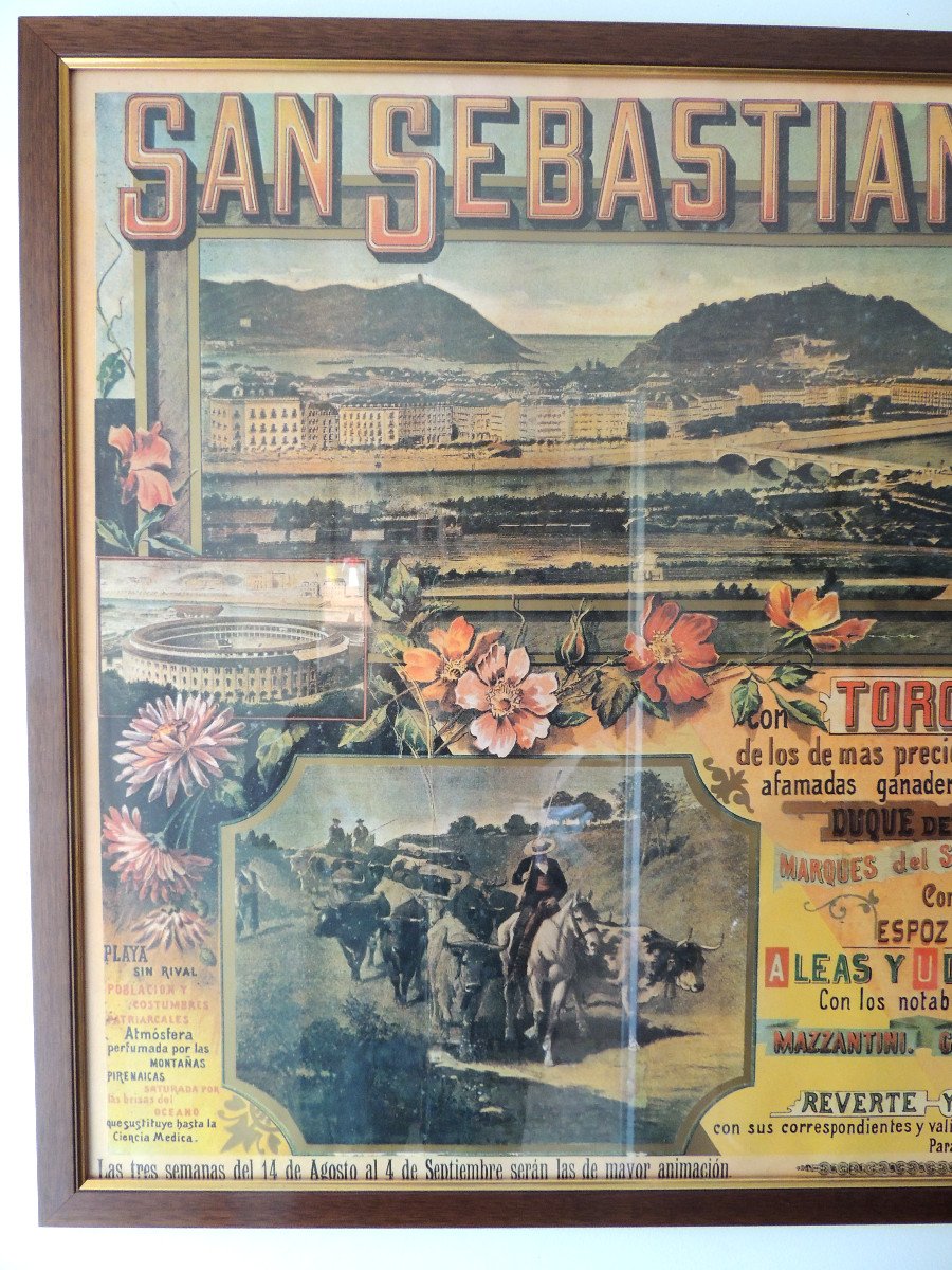 San Sebastian Poster, Great Bullfights Of September 4, 1898, End Of 19th Century-photo-4