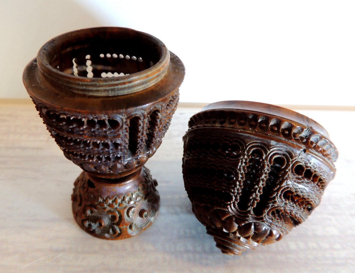 Corozo, Corozo Nut, Box Or Scented Egg, Convict Work From Cayenne, 19th Century-photo-1