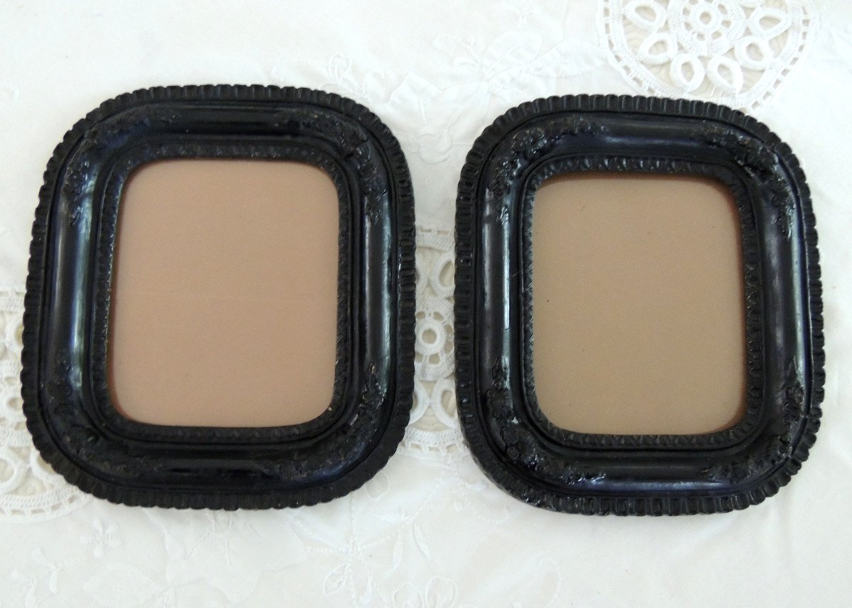 Pair Of Wooden Photo Frames To Hang, Napoleon III, 19th Century -photo-2