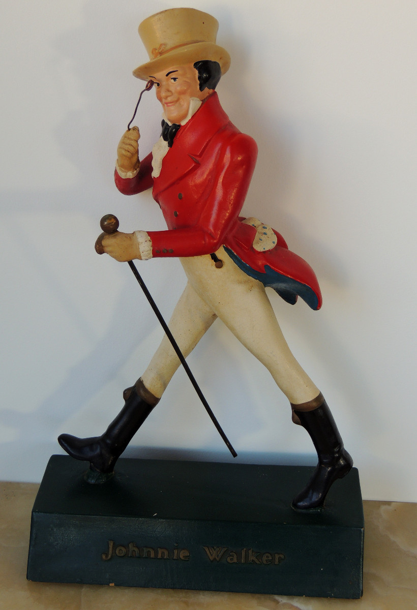 Johnnie Walker, Dandy With Monocle, Advertising Object, Maison Papi Et Cie 1950s, 20th Century