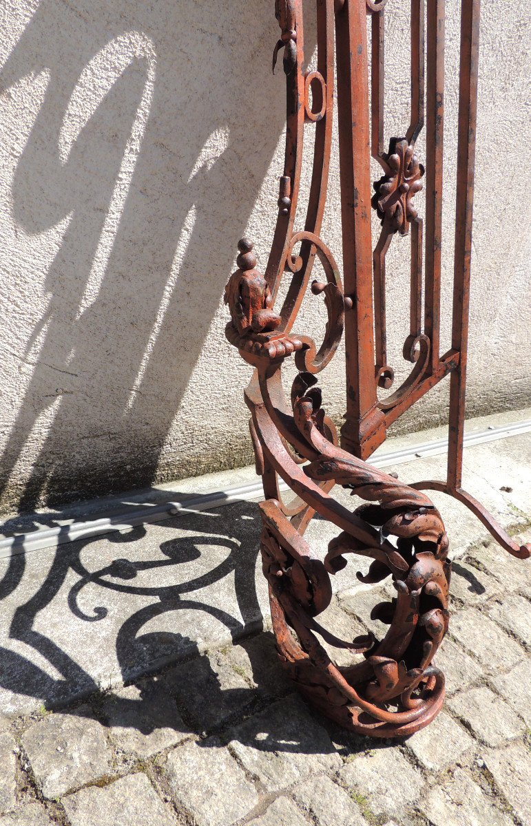 Départ d'Escalier En Fer Forgé , Ferronnerie d'Art , Louis XV Transition , 18 ème-photo-3