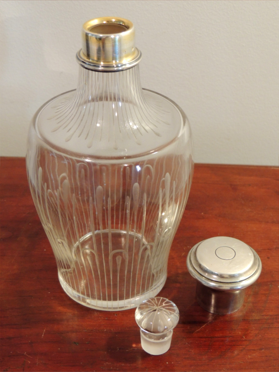 Flacon à Parfum , Cristal  Taillé Et Argent , Maison Gustave Keller 1856 , 19 ème-photo-1