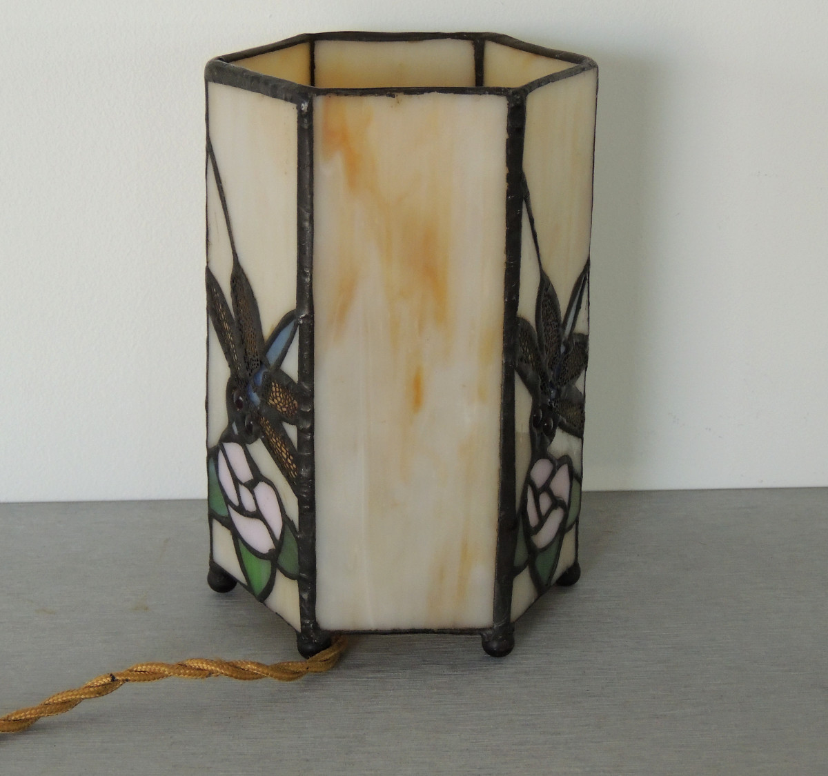 Lampe De Chevet , Veilleuse , Lampe Dans Le Goût Tiffany , 20 ème-photo-3