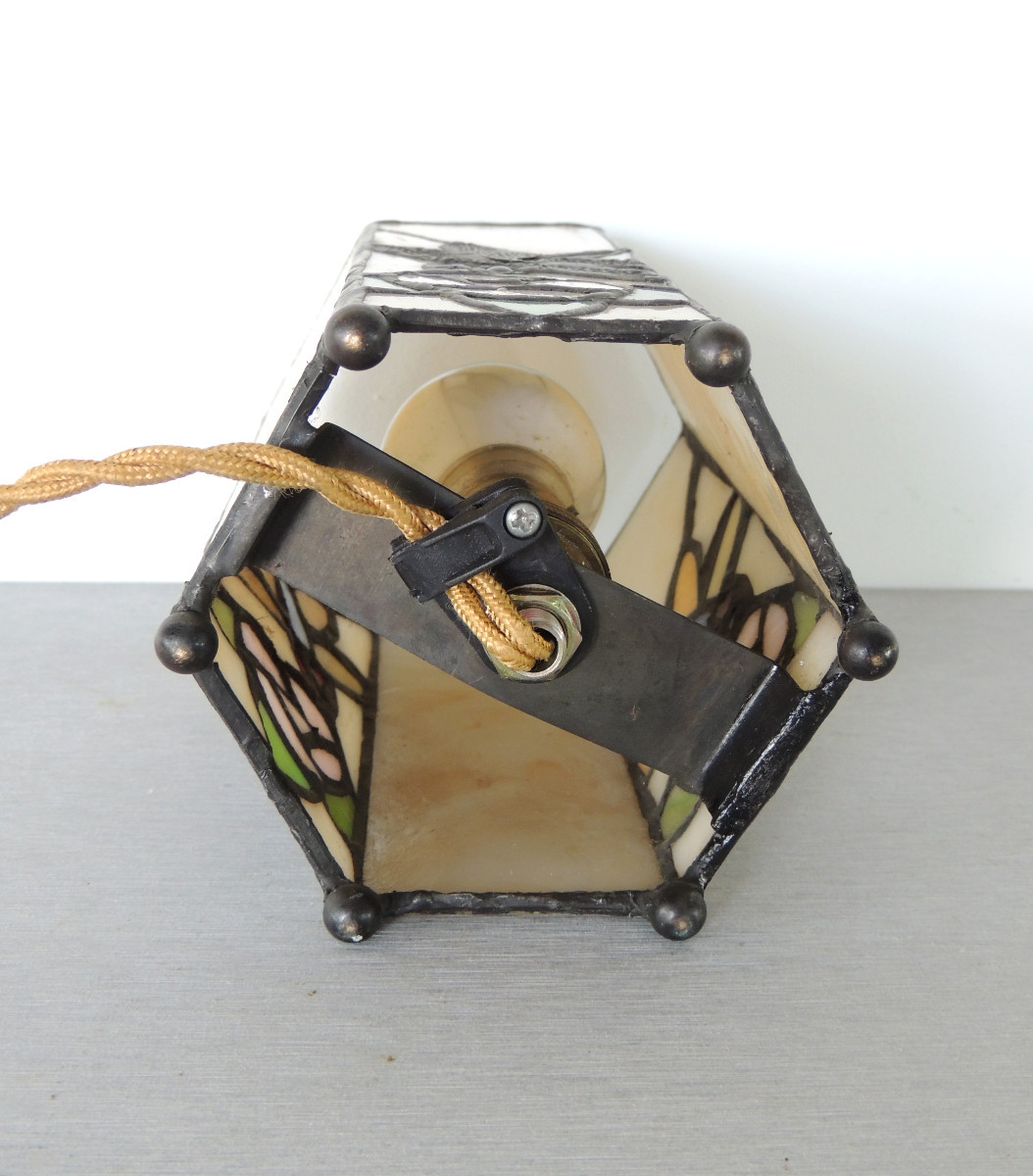 Lampe De Chevet , Veilleuse , Lampe Dans Le Goût Tiffany , 20 ème-photo-1