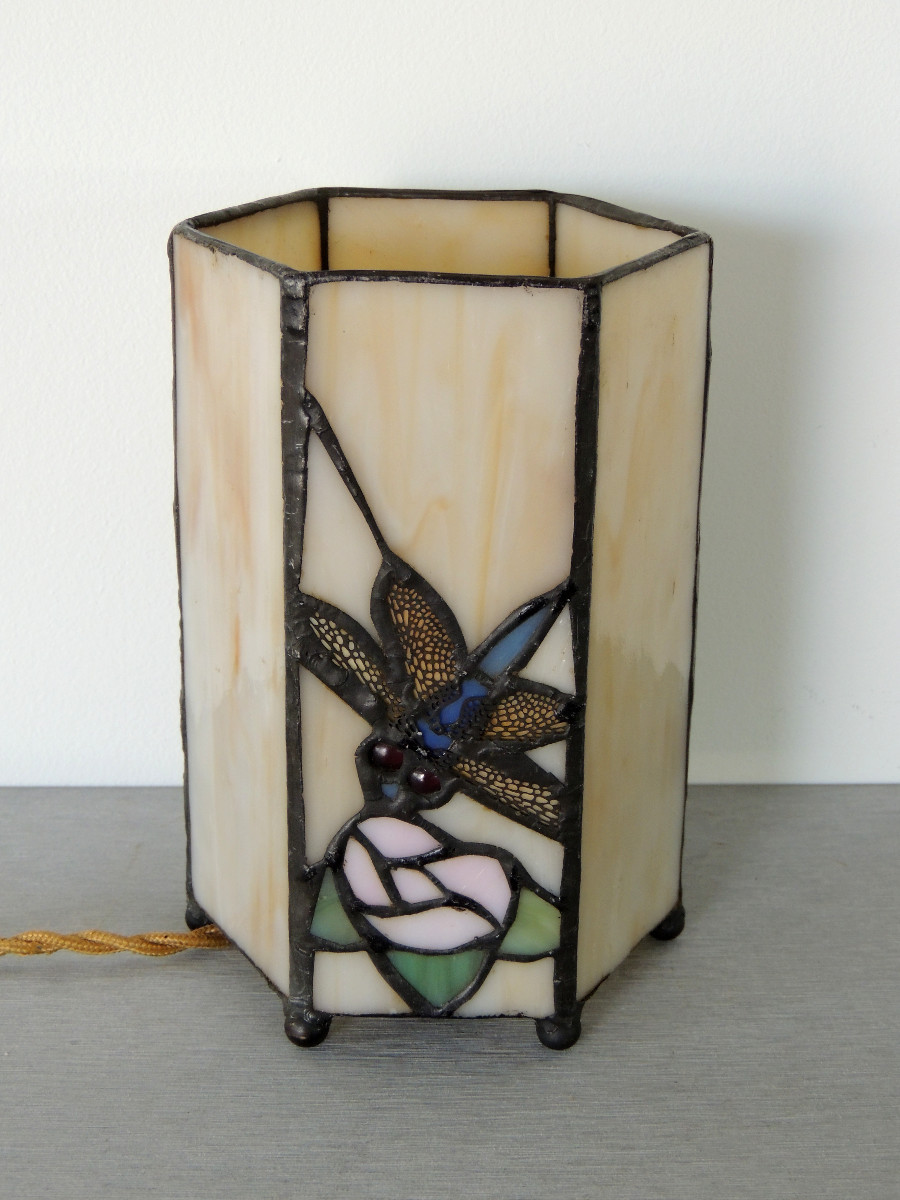Lampe De Chevet , Veilleuse , Lampe Dans Le Goût Tiffany , 20 ème