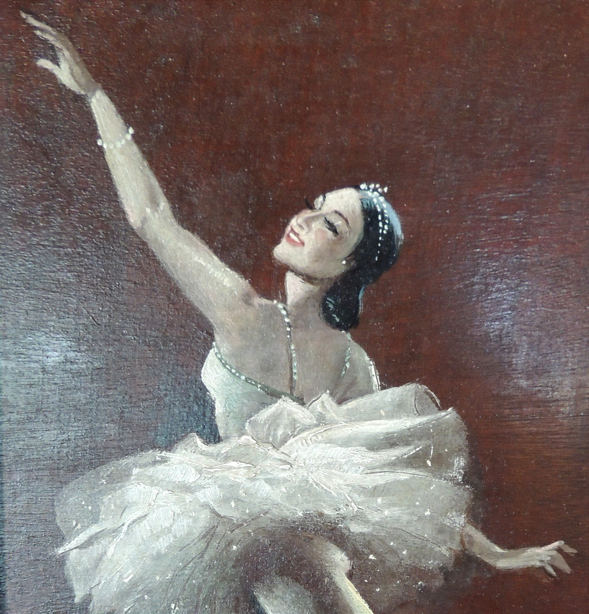 Pair Of Paintings On Wood Ballerinas Opera Dancers In Tutu, Art Nouveau, 20th Century-photo-1