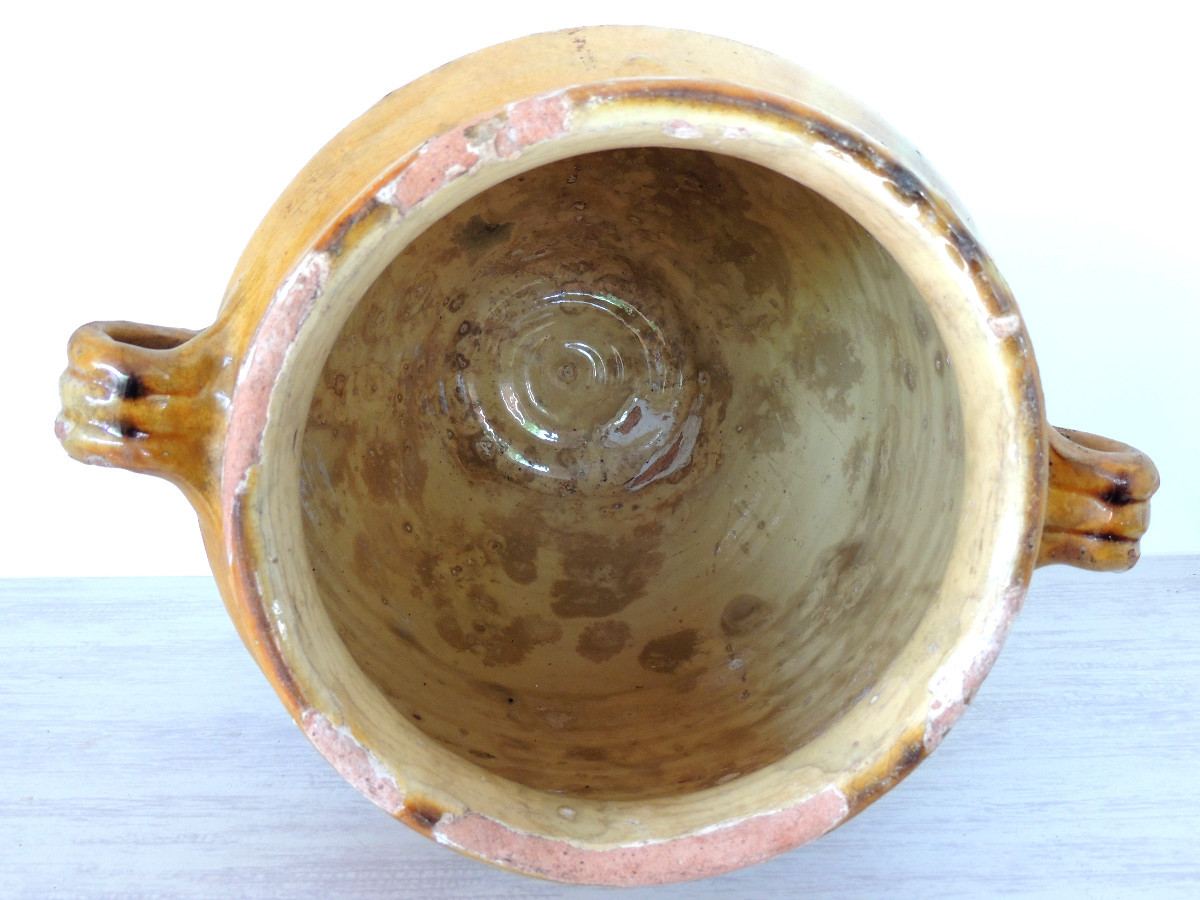 Glazed Pottery, Grease Or Jam Pot, From The Southwest Of Marmande, Folk Art, 19th Century-photo-4