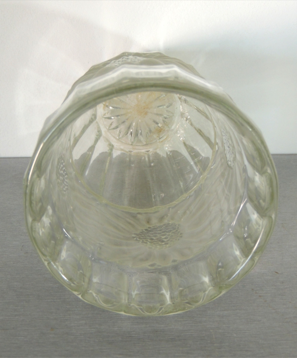 vase en cristal décor de fleurs tournantes , art déco , 20 ème siècle-photo-2