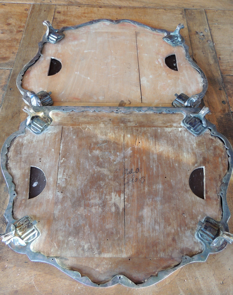 Two-piece Silver Centerpiece On Removable Mercury Mirror Feet, 18th Century -photo-1