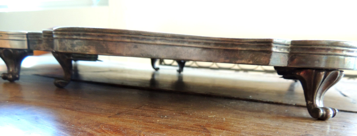 Two-piece Silver Centerpiece On Removable Mercury Mirror Feet, 18th Century -photo-3