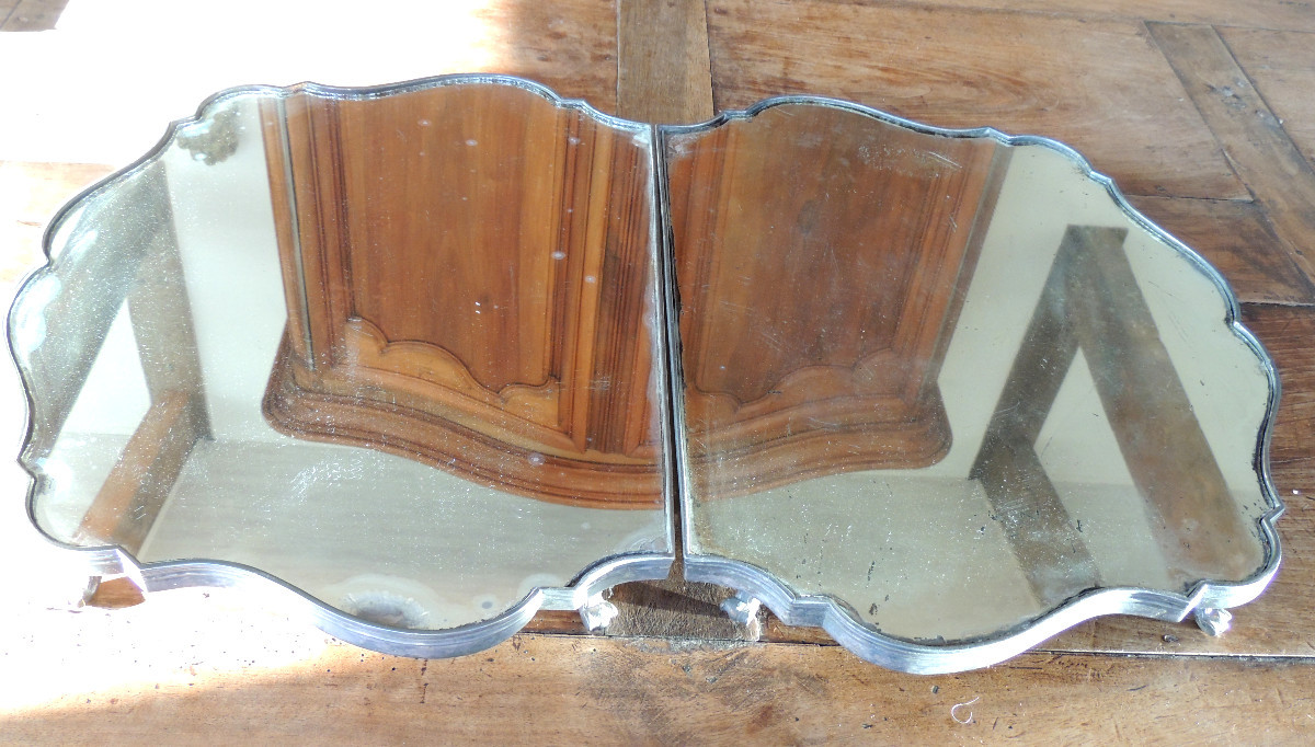 Two-piece Silver Centerpiece On Removable Mercury Mirror Feet, 18th Century 
