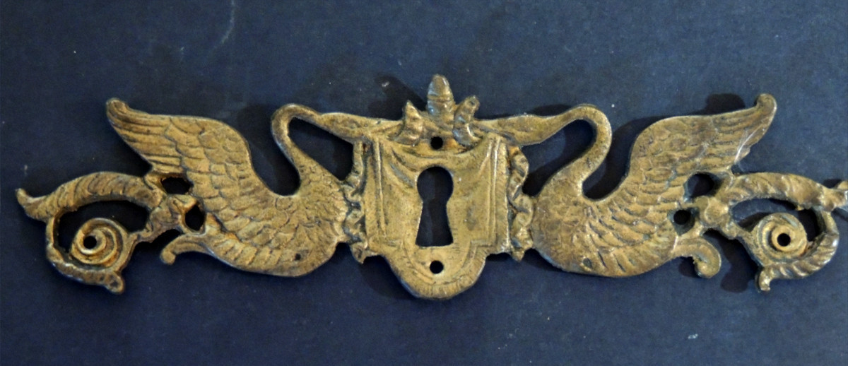 Gilt Bronze Furniture Ornament, 6 Pieces From The Empire Consulate Period, 19th Century-photo-3