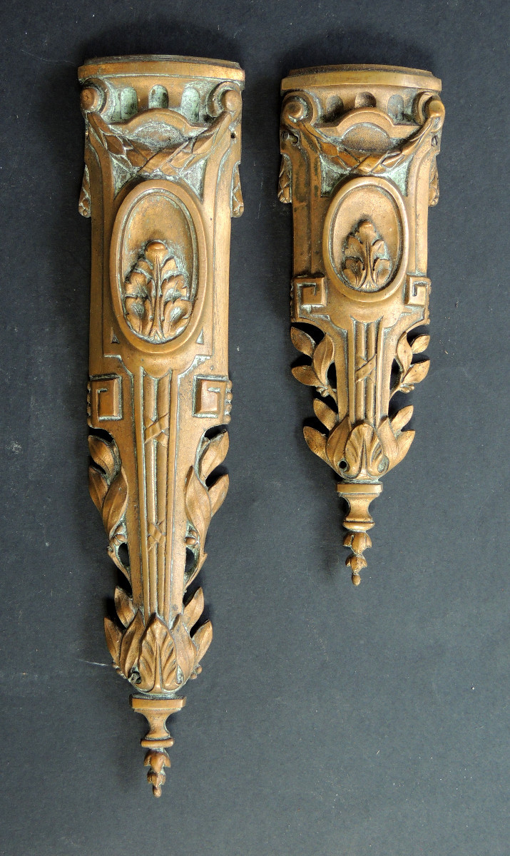 ornement , 8  éléments de décoration en bronze pour une table de style Empire  , 19ème-photo-4