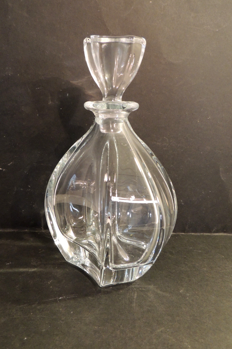 24 Cm High Crystal Whisky Decanter With Stopper, New, 20th Century -photo-2